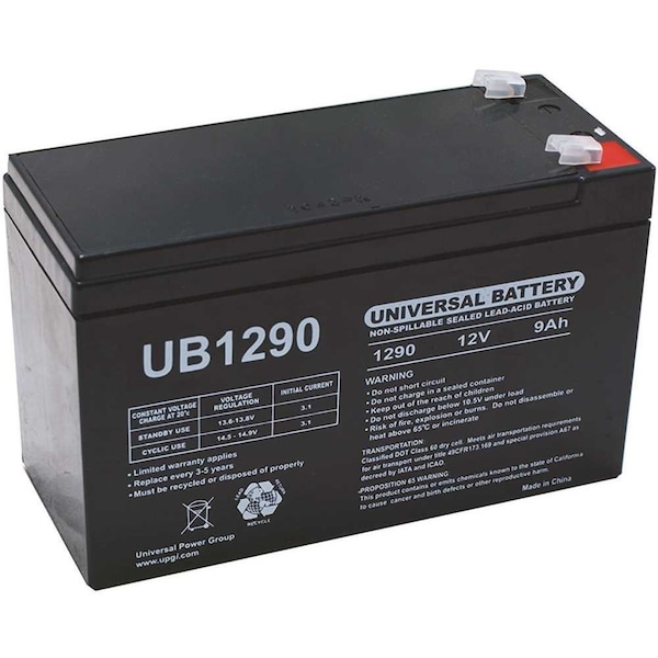 Upg 12-Volt 9 Ah F1 Terminal Sealed Lead Acid SLA AGM Rechargeable Battery UB1290 - main